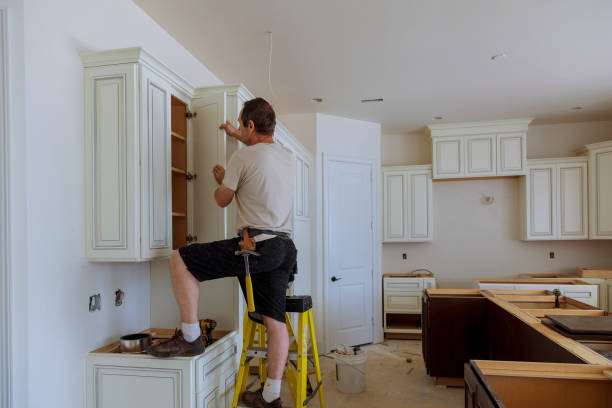 Kitchen island installation in Alexandria by JMT Kitchen Cabinet